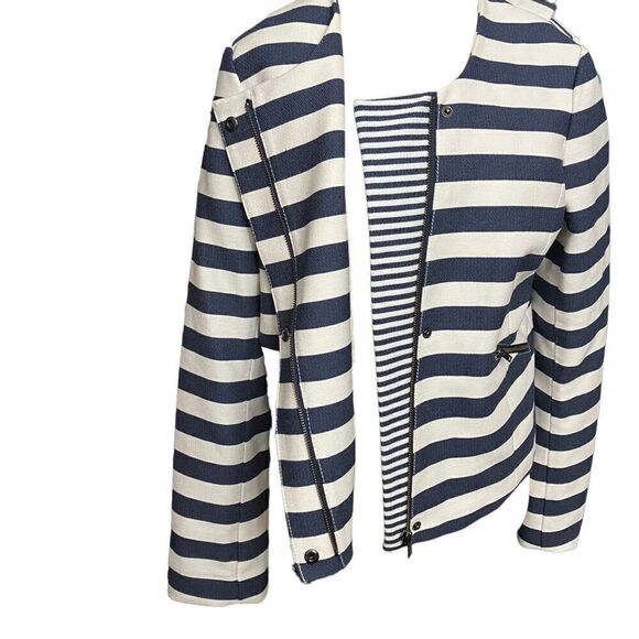 Banana Republic - Moto Jacket- Navy/White Striped / SZ: 8 NWT - Picture 9 of 11